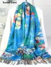 Water Lilies & Irises Double-sided Oil Painting Design Fashion Scarf